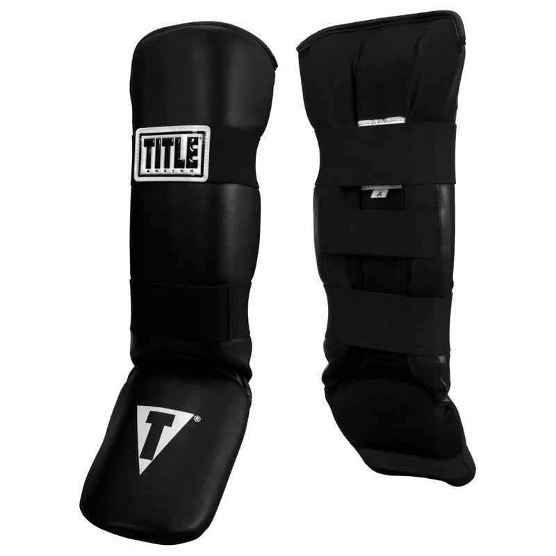 Espinilleras Muay Thai Mma Kick Boxing Empeine Negro Title