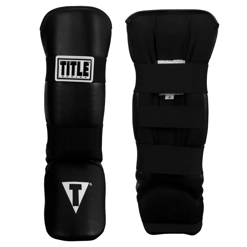 Espinilleras Muay Thai Mma Kick Boxing Empeine Negro Title